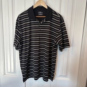PGA Tour Black And White Stripe Polo Size XL
